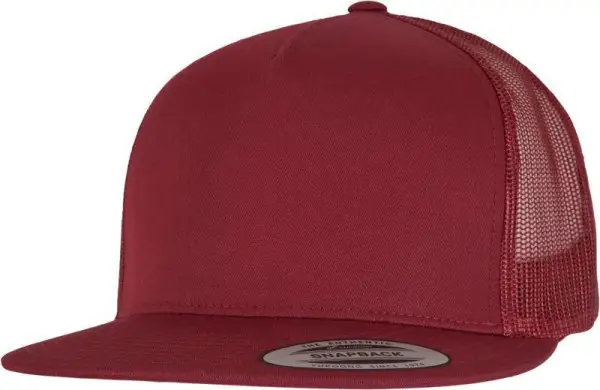 Čepice kšiltovka Snapback, FLEXFIT Yupoong Trucker, šíťkovaná, červená Sezónní Sleva