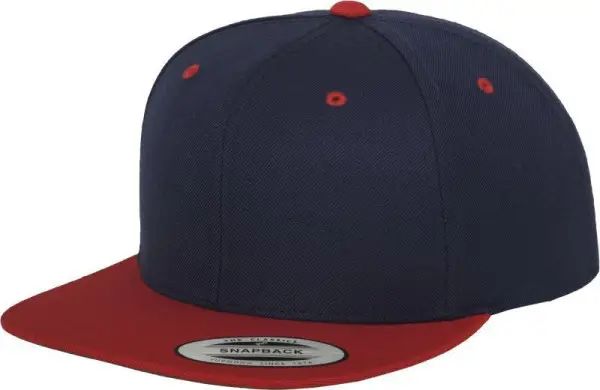 Čepice kšiltovka Snapback, FLEXFIT Yupoong baseballová, červeno-námořní modrá Dokud Zásoby Vydrží