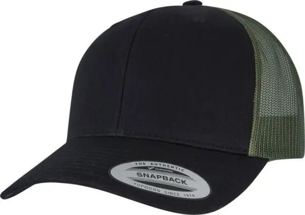 Čepice kšiltovka FLEXFIT Yupoong, Trucker, síťkovaná, černo-tmavě zelená Cenově Výhodný