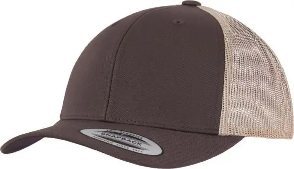Cenově Výhodný Čepice kšiltovka FLEXFIT Yupoong, Trucker, síťkovaná, hnědá-khaki