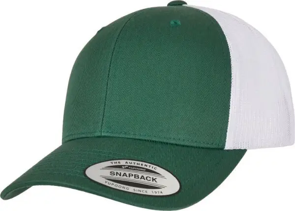 Časově Omezené Čepice kšiltovka FLEXFIT Yupoong, Trucker, síťkovaná, jehličnanově zeleno-bílá