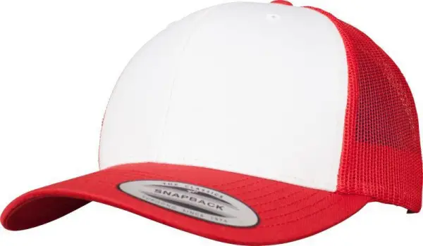 Novinka Čepice kšiltovka FLEXFIT Yupoong, Trucker, síťkovaná, bílo-červená