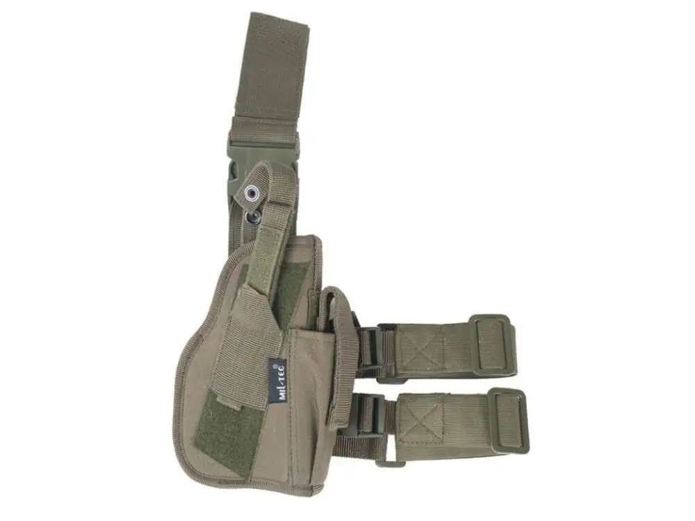 Autentický Pouzdro MIL-TEC na pistoli stehenní pravé Olive