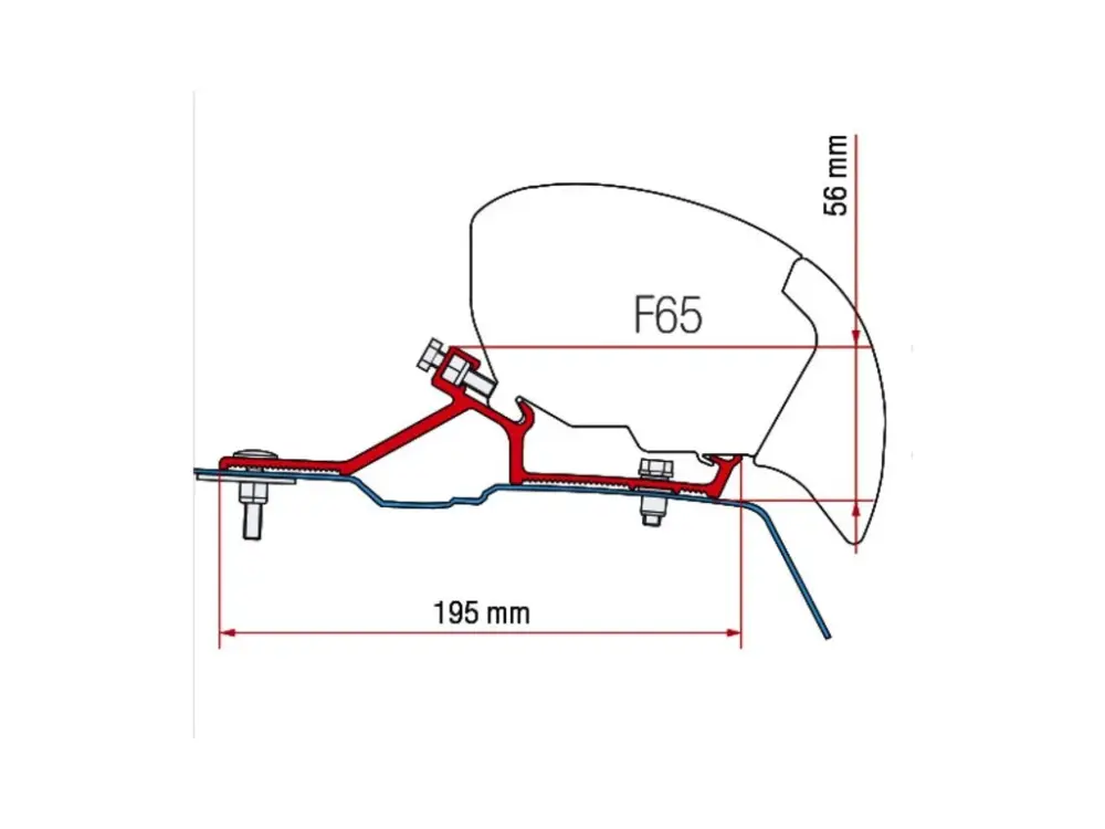Koupit Online Adaptér markýzy pro F65/F80 Renault Master / Opel Movano od roku 2010 pro L2 - H2