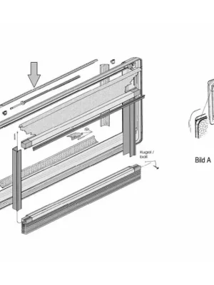 Vnitřní rám ventilačního profilu S5 1000x550 světle šedá RAL7035 Vysoce Kvalitní