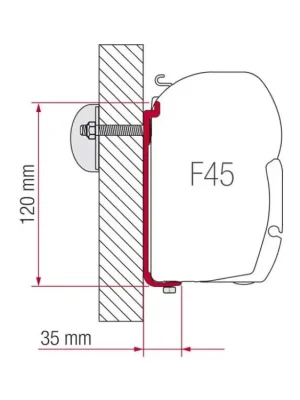 Časově Omezené Adaptér pro markýzu FIAMMA F45 AS110 190-230cm