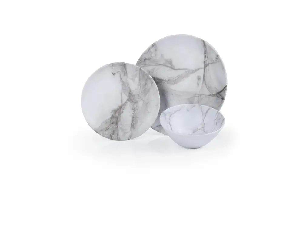Sada melaminového nádobí Camp4 MARBLE pro 2 osoby Výprodej