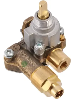 Ihned K Objednání Šikmý plynový kohout, zlatá barva, pro velké hořáky pro Dometic Combinations, potisk "CAL 22101", víčko hořáku ø 75 mm