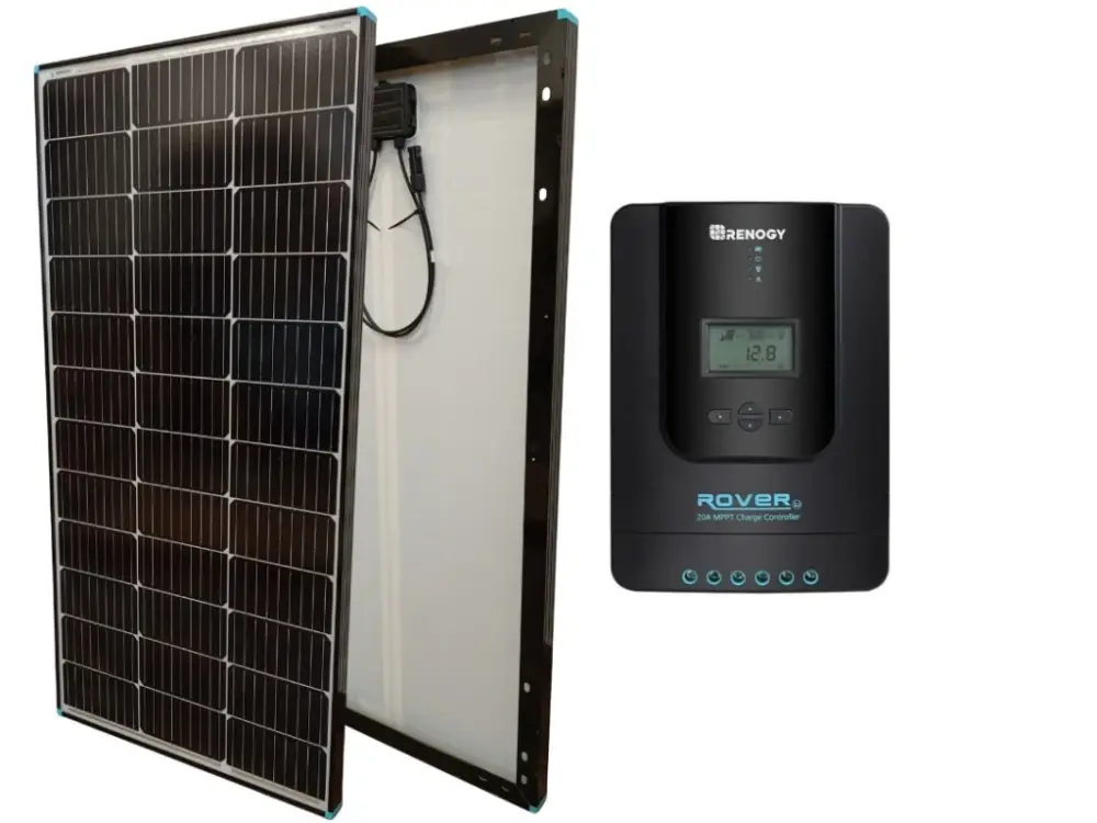 Akční Cena Renogy solární set - Monokrystalický solární panel 100W + Solární regulátor nabíjení Rover Li 20 Amp MPPT