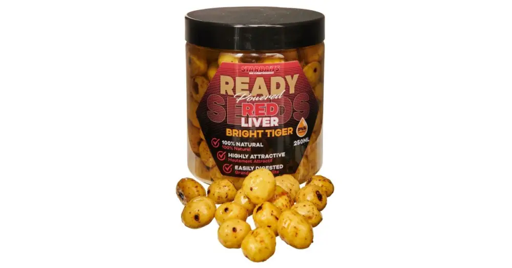 Pouze Dnes Starbaits Tygří Ořech Ready Seeds Bright Tiger 250 ml - Red Liver