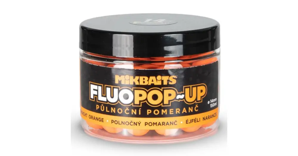 Oblíbený Mikbaits Plovoucí Boilie Fluo Půlnoční pomeranč 150 ml - 14 mm