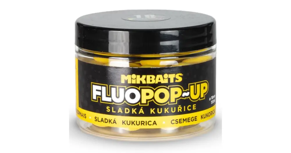 Časově Omezené Mikbaits Plovoucí Boilie Fluo Sladká kukuřice 150 ml - 18 mm