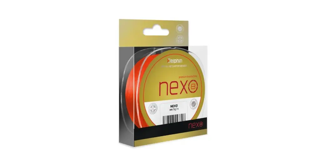 Sleva Delphin Splétaná Šňůra Nexo 8 Fluo Oranžová - 0,16 mm 21,8 lb 300 m