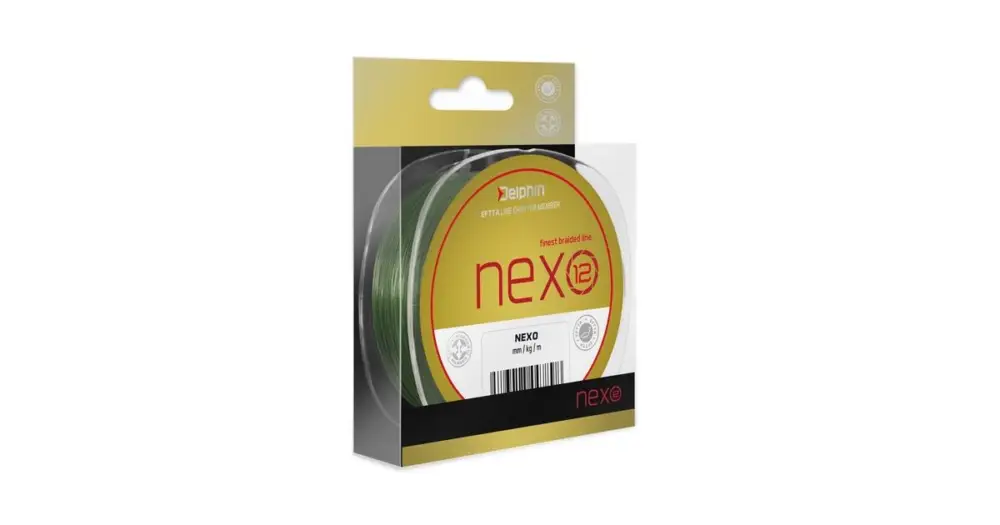Delphin Splétaná Šňůrka Nexo 12 Zelená - Průměr 0,25 mm / Nosnost 51,7 lb / Návin 300 m Top Prodej