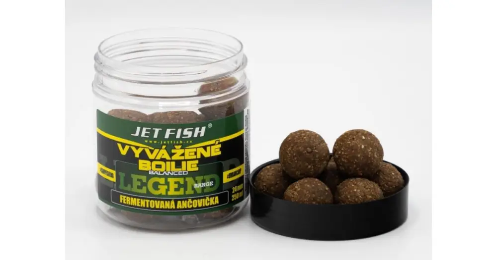 Jet Fish Vyvážené Boilie Legend Range Fermentovaná Ančovička 250 ml Aktuální