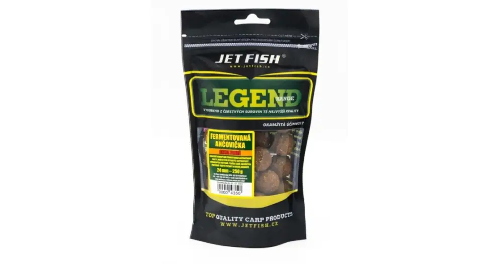 Top Prodej Jet Fish Extra Tvrdé Boilie Fermentovaná Ančovička 250 g - 20 mm