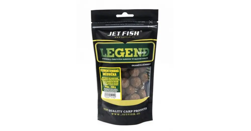Jet Fish Boilie Legend Range Fermentovaná Ančovička - 200 g 12 mm Sezónní Sleva