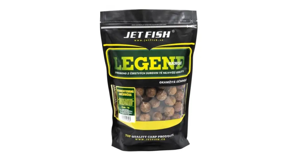 Jet Fish Boilie Legend Range Fermentovaná Ančovička Dokud Zásoby Vydrží