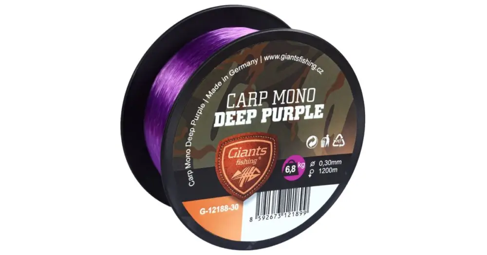 Vysoce Kvalitní Giants Fishing Vlasec Carp Mono Gaube Purple - 0,28 mm 6 kg 1200m