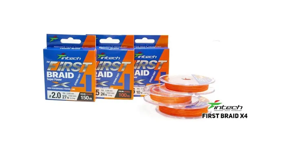 Jen Po Omezenou Doba Intech First Splétaná Šňůra Braided Line Braid X4 Orange 150 m