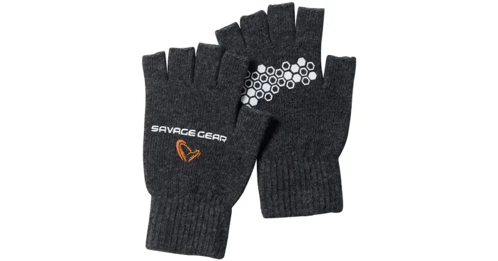 Savage Gear Rukavice Knitted Half Finger Glove Dark Grey Melange - L Ihned K Objednání