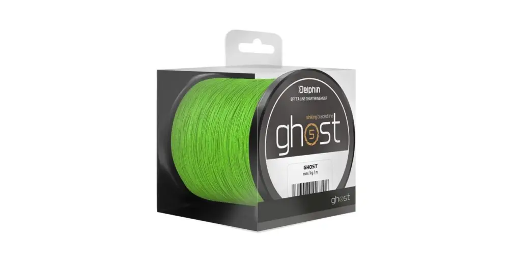 Autentický Delphin Splétaná Šňůra Ghost 4+1 Zelená - 0,16 mm - 8,2 kg - 600 m