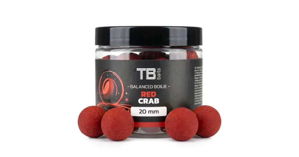 Jen Po Omezenou Doba TB Baits Vyvážené Boilie Balanced + Atraktor Red Crab 100 g - 20 mm