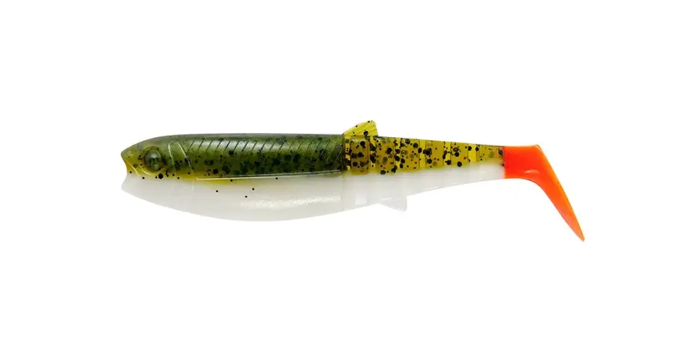 Savage Gear Gumová Nástraha Cannibal Shad Olive Hot Orange - 10 cm 9 g Novinka