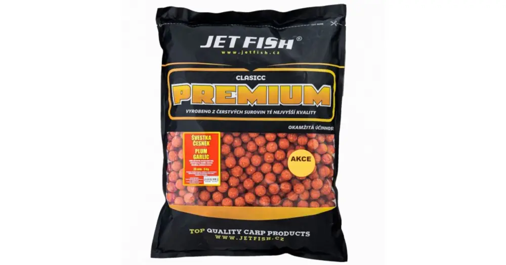 Jet Fish Boilie Premium Clasicc 5 kg 24 mm - Švestka / Česnek Rychlé Dodání