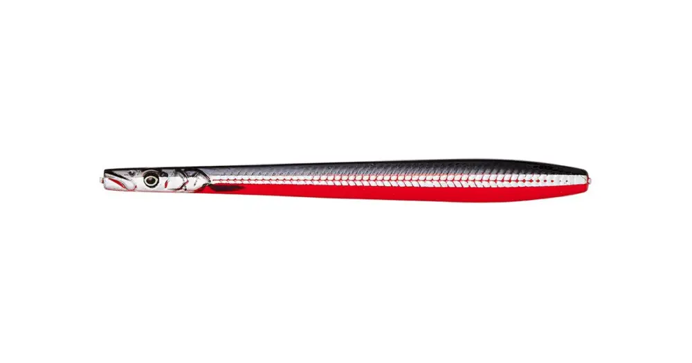 Savage Gear Line Thru Sandeel Nail Black Red Cenová Bomba