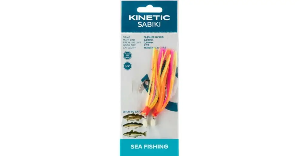 Poslední Šance Kinetic Návazec Sabiki Flasher UV Orange Yellow Pink 150 cm 7/0