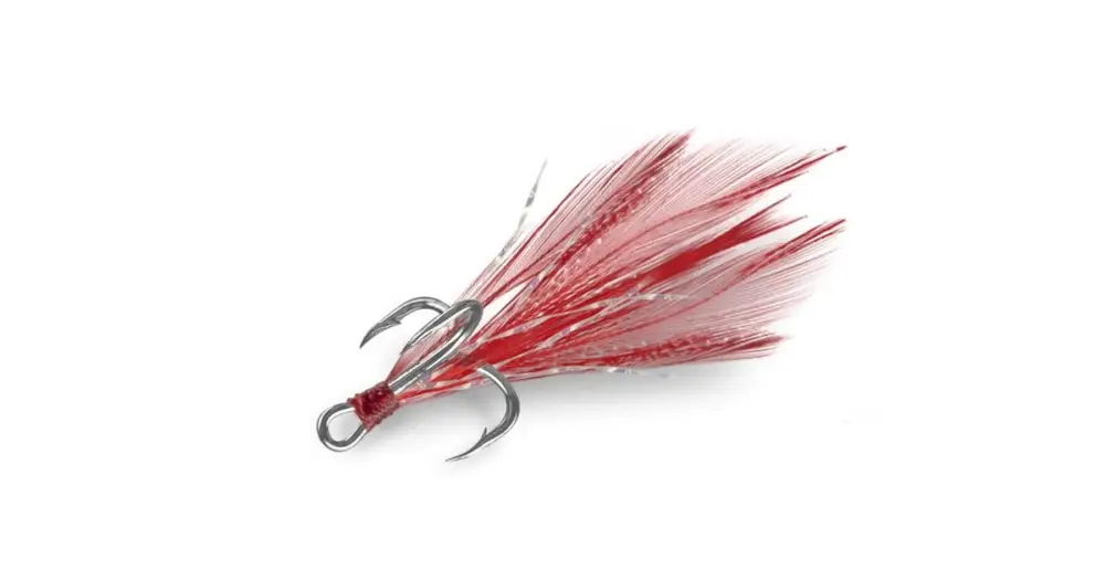 Delphin Trojháček Bird Hook Triple Červená Pírka 3 ks Cenový Hit