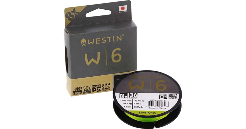 Westin Splétaná Šňůra W6 8 Braid Lime Punch 135 m - 0,148 mm 6,8 kg Doprava Zdarma