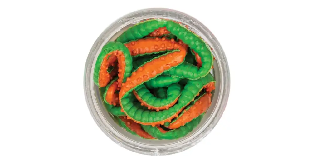 Berkley Gumová Nástraha PowerBait Power Honey Worm 2,5 cm 55 ks Green Orange Nejlepší Cena