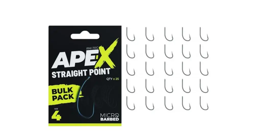Značkový RidgeMonkey Háčky Ape-X Straight Point Bulk Pack 25 ks - 4