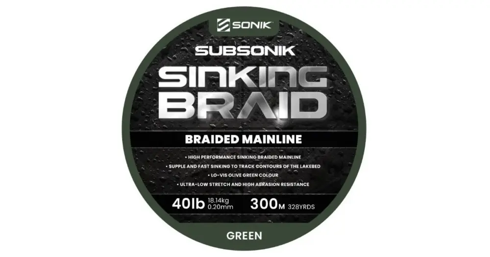 Sonik Šňůra Subsonik Sinking Braid Green 0,20 mm 18,14 kg Pouze Dnes