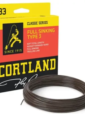 Značkový Cortland Muškařská Šňůra 333 Classic Full Sinking Type 3 Brown Fresh Salt 90 ft - WF7S