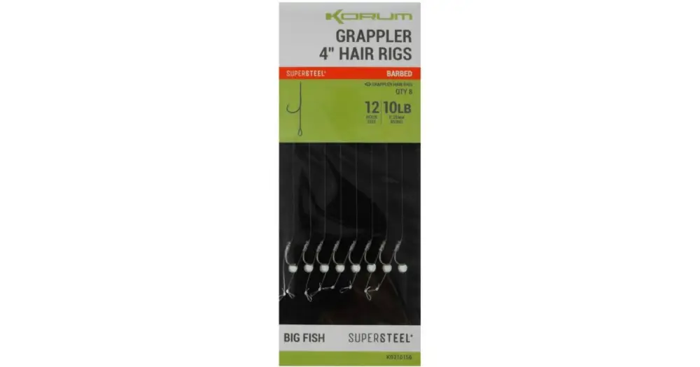 Doprava Zdarma Korum Návazec Grappler 4” Hair Rigs Barbed 10 cm - Velikost Háčku 12 Průměr 0,26 mm Nosnost 10 lb