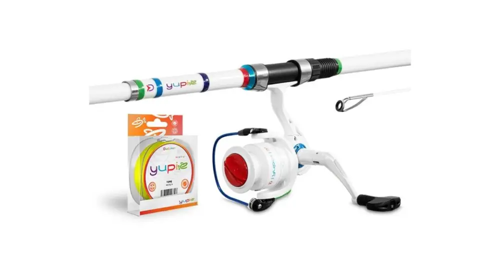 Delphin Dětský Set YUPIE Prut 2,4 m 40 g + Naviják 3T + Vlasec 0,22 mm Nová Kolekce