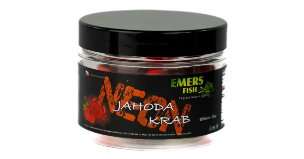 Novinka Emersfish Boilie Neonky Jahoda Krab 50 g - 16 mm
