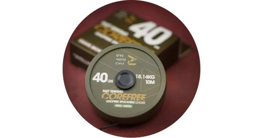 Hit Sezóny One More Cast Bezolovnatá Šňůrka Corefree Leadfree Leader 10 m 40 lb - Weed Green