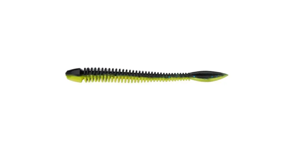 Autentický Berkley Gumová Nástraha PowerBait Power Flail Black Sunshine Yellow - 5 cm 12 ks