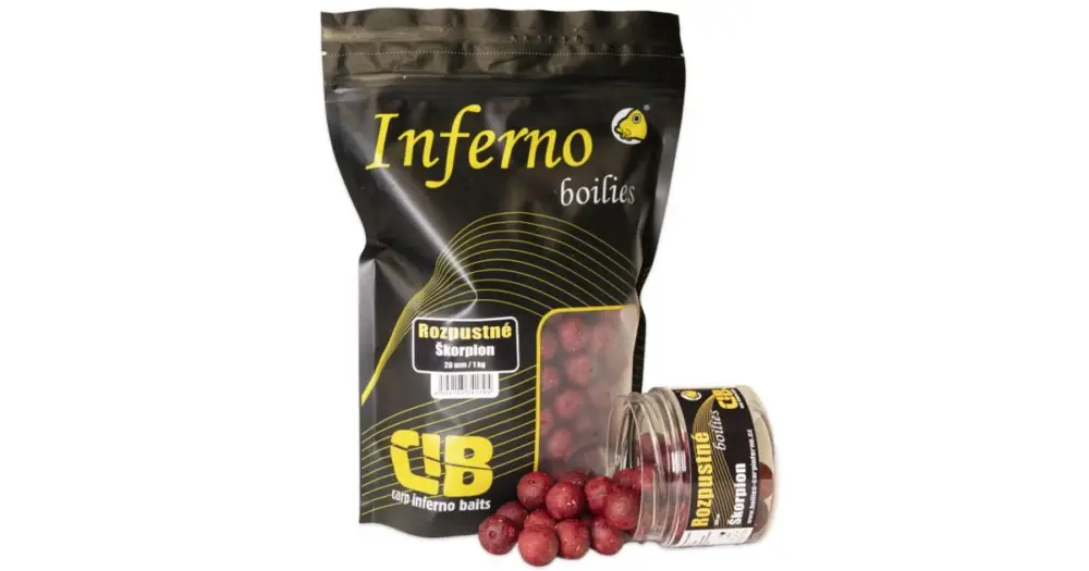 Carp Inferno Rozpustné Boilies Hot Line Škorpion - 300 ml 20 mm Akce