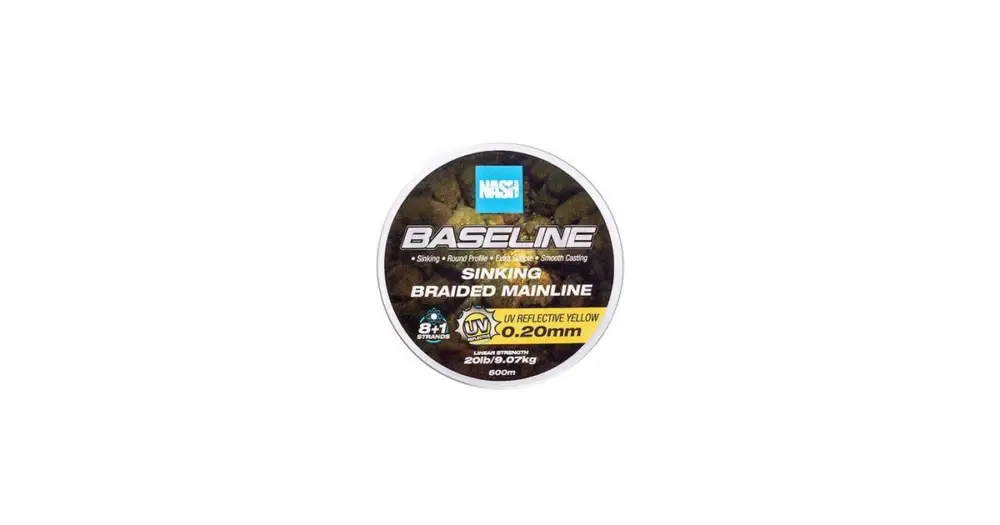 Nash Splétaná Šňůra Baseline Sinking Braid UV Yellow 600 m - 0,20 mm 9,07 kg Kup Teď