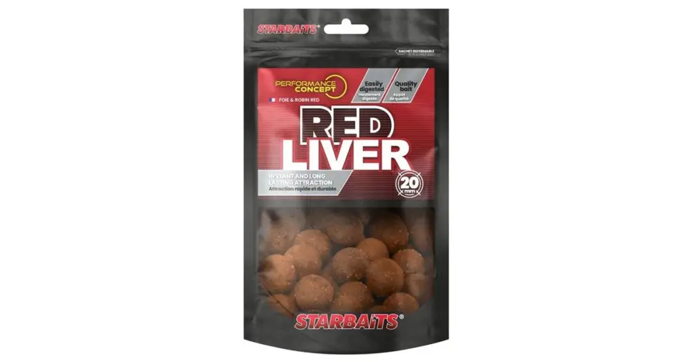Akce Starbaits Boilie Red Liver - 200 g 20 mm
