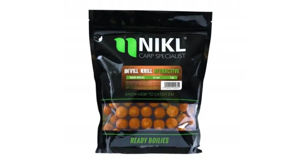 Nikl Hotové Boilie Attractive Devill Krill - 1 kg 18 mm Nízká Cena
