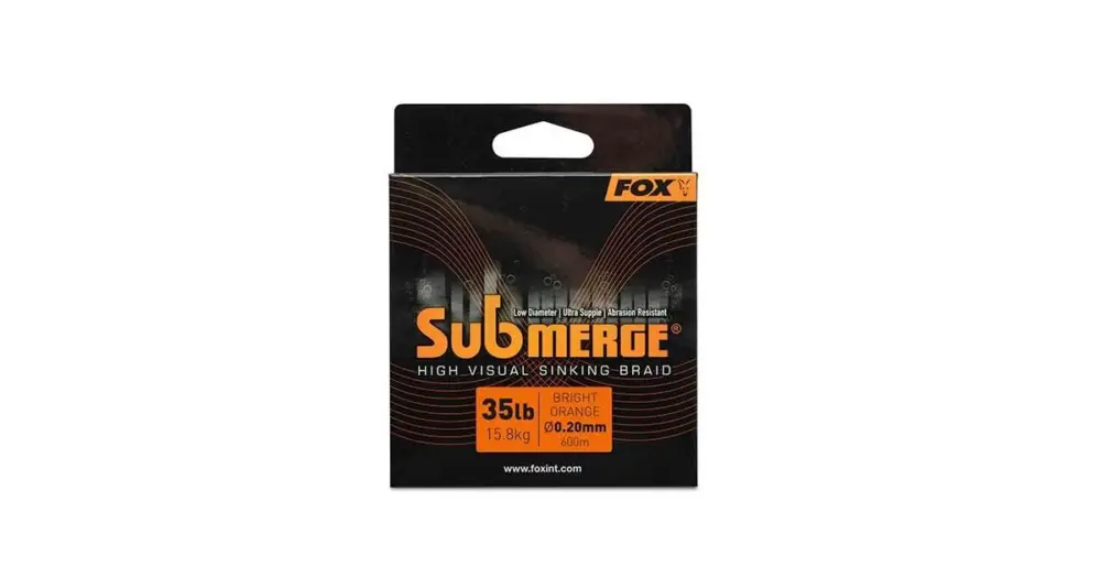 Akce Fox Splétaná Šňůra Submerge Orange Sinking Braid 300 m - 0,20 mm 15,8 kg