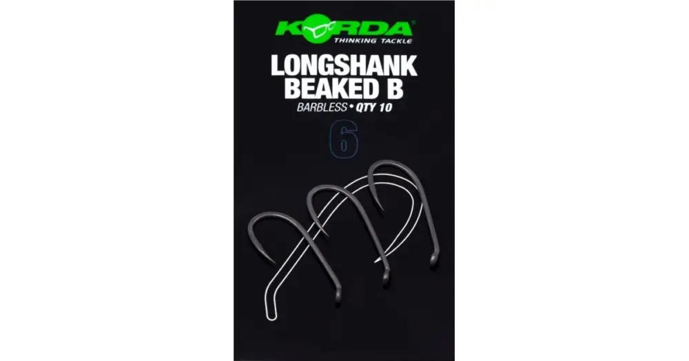 Korda Háčky Longshank Beaked Barbless 10 ks - Velikost 6 Bezpečná Platba