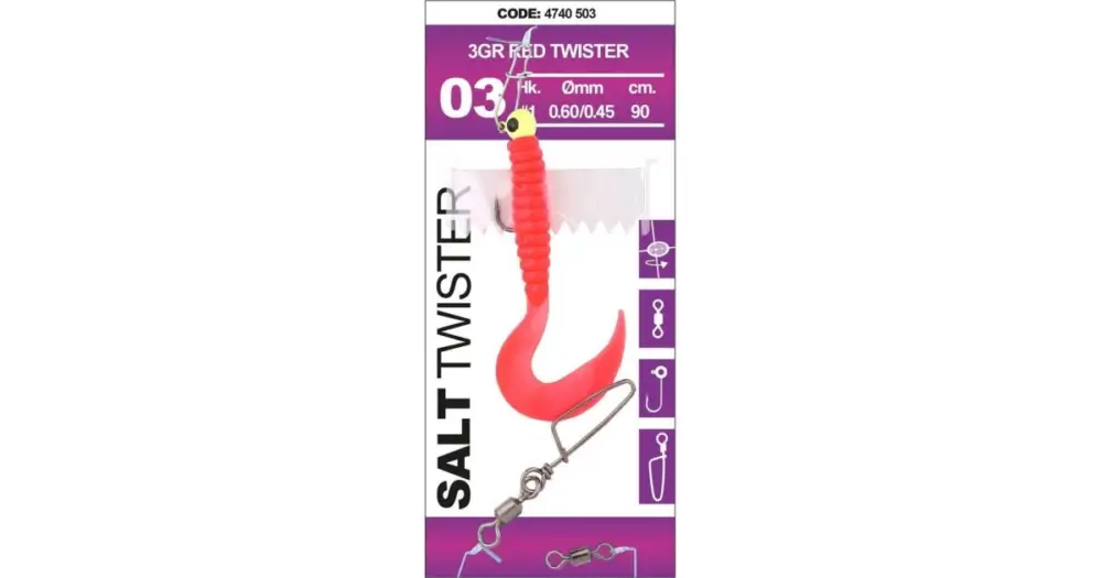 Spro Návazec Na Tresky Salt Twister Red 90 cm - Háček 1/0 Hmotnost 5 g Vrácení Zdarma