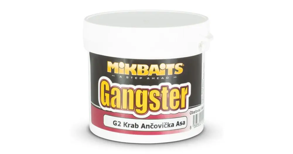 Novinka Mikbaits trvanlivé těsto Gangster G2 Krab&Ančovička&Asa 200g